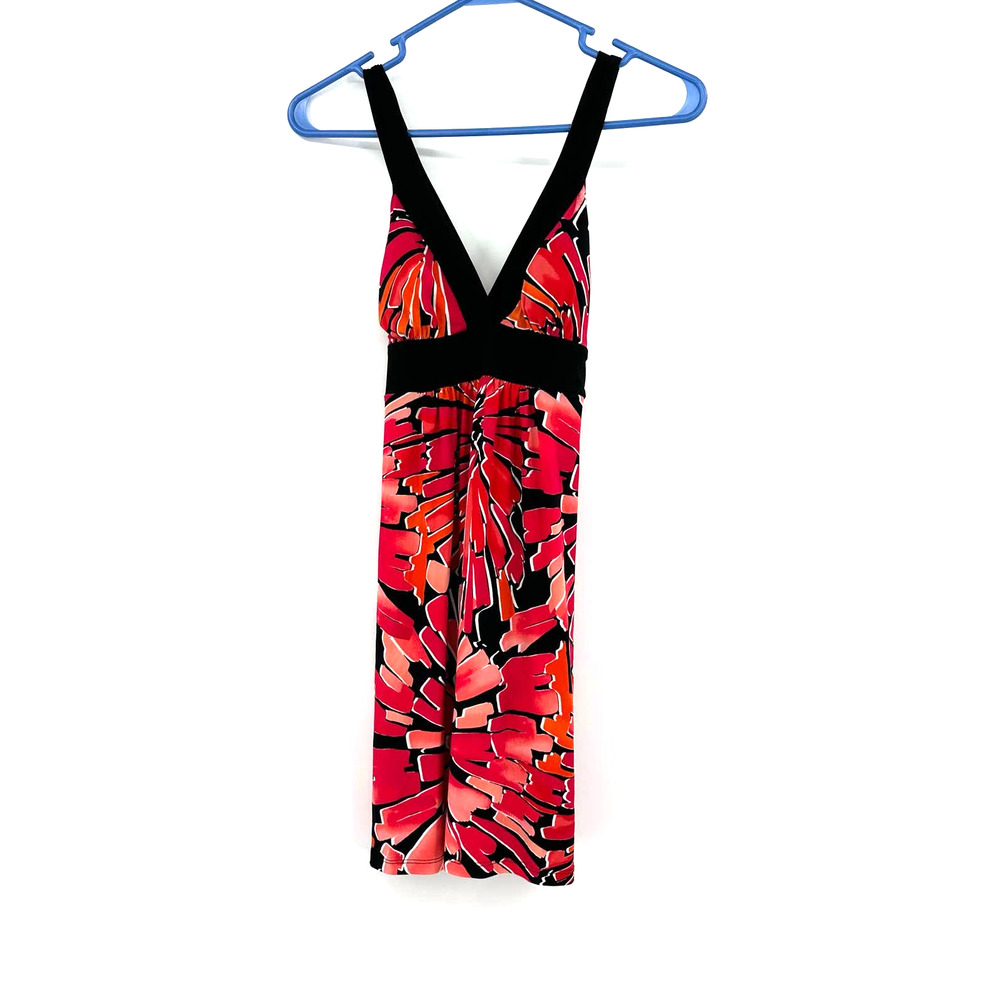 Sweet Storm size Small sleeveless dress pink black white tie back‎